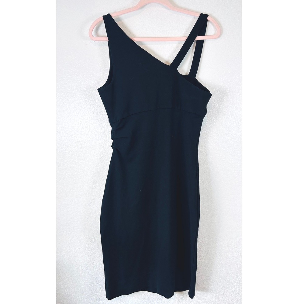 Diane von Furstenberg DVF Nomie Black Asymmetric Multi Strap Sheath Dress SZ M - Picture 3 of 9